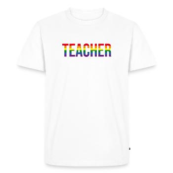 Teacher LGBT+ - Men's Premium Organic T-Shirt - white - Front - Nico (187cm)