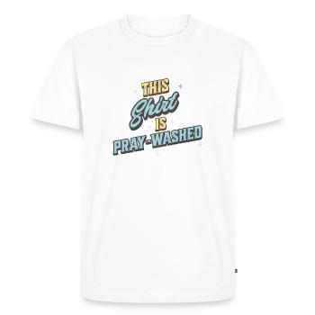 Cette chemise est délavée à la prière drôle - T-shirt Premium bio Homme - blanc - Devant - Nico (187cm)