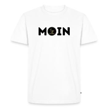 Hello with Seagull - Men's Premium Organic T-Shirt - white - Front - Nico (187cm)