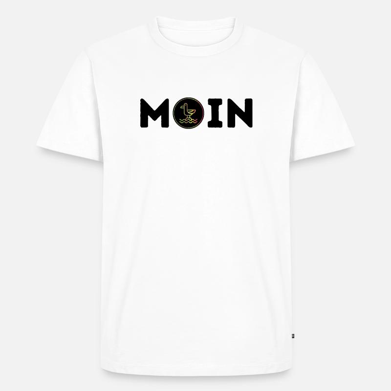 Moin mit Möwe - Männer Premium Bio T-Shirt - Weiß