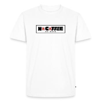 No Coffee No Work – Original Coffee T-Shirt & Graphic - Men's Premium Organic T-Shirt - white - Front - Nico (187cm)