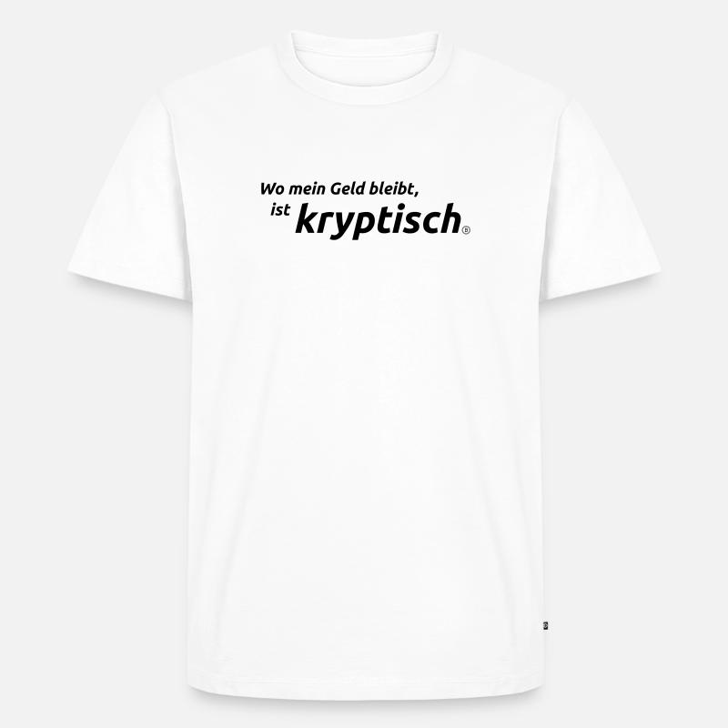 Krypto - Männer Premium Bio T-Shirt - Weiß