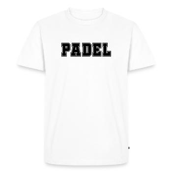 Padel Bold - Men's Premium Organic T-Shirt - white - Front - Nico (187cm)
