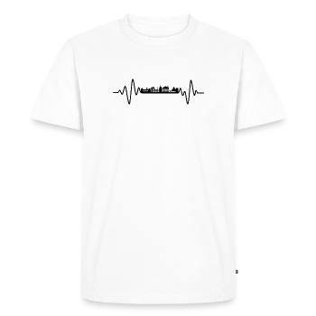 Rome Skyline Battement de cœur Rome - T-shirt Premium bio Homme - blanc - Devant - Nico (187cm)