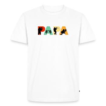 Paintball Papa Retro Silhouette Sport Design - Men's Premium Organic T-Shirt - white - Front - Nico (187cm)