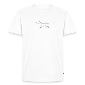 Art d’une ligne teckel teckel - T-shirt Premium bio Homme - blanc - Devant - Nico (187cm)