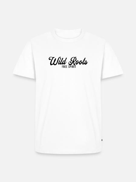 Wild Roots Free Spirit - Männer Premium Bio T-Shirt - Weiß