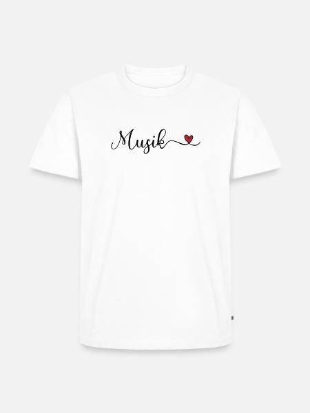 Musik Herz - Männer Premium Bio T-Shirt - Weiß