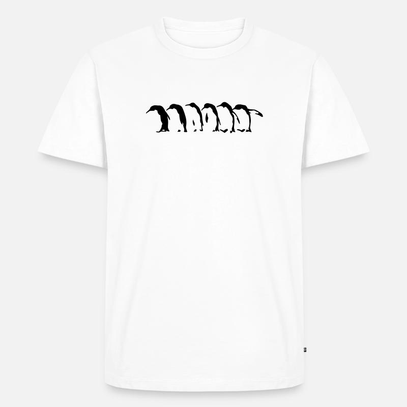 Pinguins - Männer Premium Bio T-Shirt - Weiß