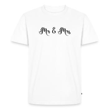 Mr & Mrs beau design de mariage - T-shirt Premium bio Homme - blanc - Devant - Nico (187cm)