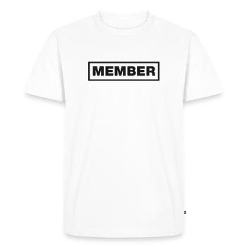 Typo du membre - T-shirt Premium bio Homme - blanc - Devant - Nico (187cm)