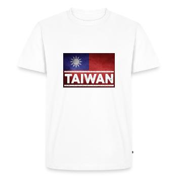 Taiwan Flag Taipei China No War - Men's Premium Organic T-Shirt - white - Front - Nico (187cm)