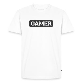 gamer gaming player icon logo icon graphic - Men's Premium Organic T-Shirt - white - Front - Nico (187cm)