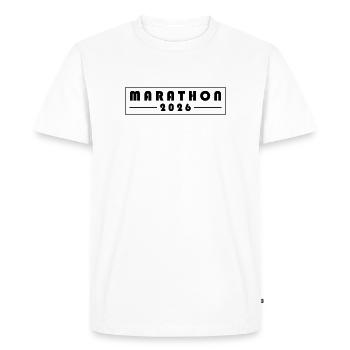 Marathon 2026 - Men's Premium Organic T-Shirt - white - Front - Nico (187cm)