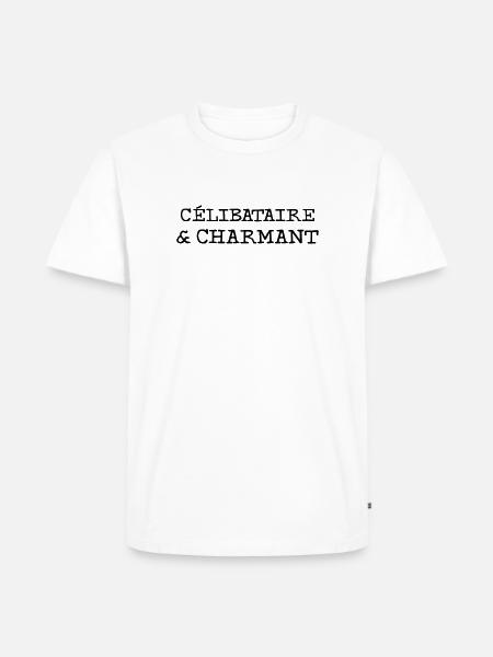 Célibataire et Charmant  - T-shirt Premium bio Homme - blanc