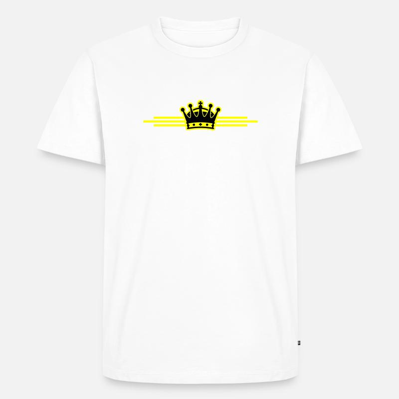 Krone Linie - Männer Premium Bio T-Shirt - Weiß