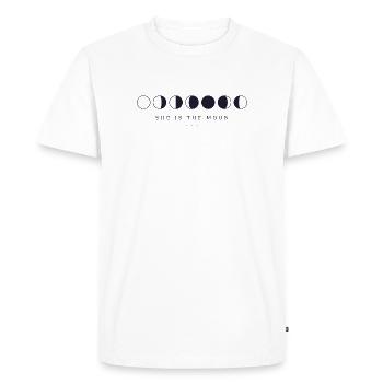Elle est la lune - T-shirt Premium bio Homme - blanc - Devant - Nico (187cm)