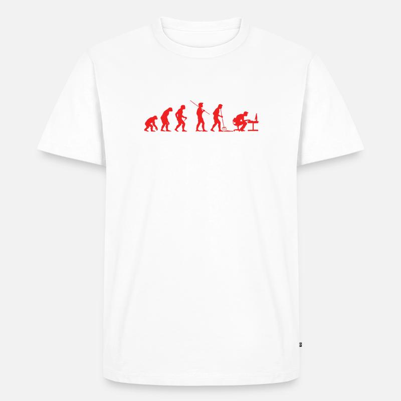 Evolution Gamer | Computer Freak Nerd PC - Männer Premium Bio T-Shirt - Weiß