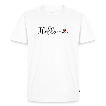 Bonjour Typographie du cœur - T-shirt Premium bio Homme - blanc - Devant - Nico (187cm)