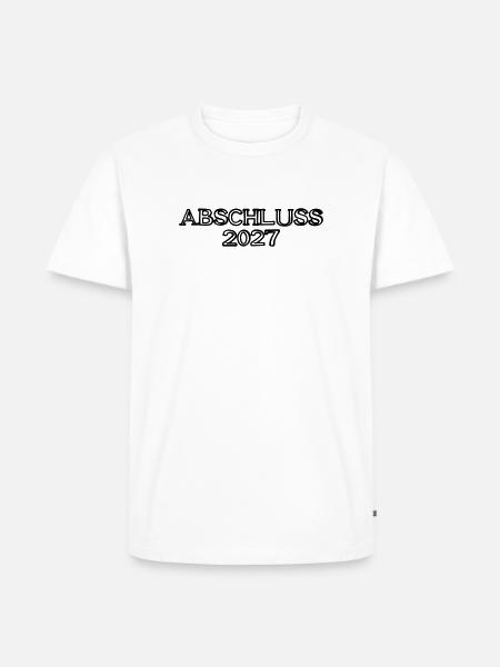 Abschluss 2027 Schriftzug handgezeichnet - Männer Premium Bio T-Shirt - Weiß