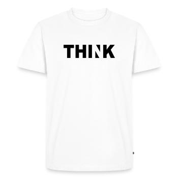 THINK - T-shirt Premium bio Homme - blanc - Devant - Nico (187cm)
