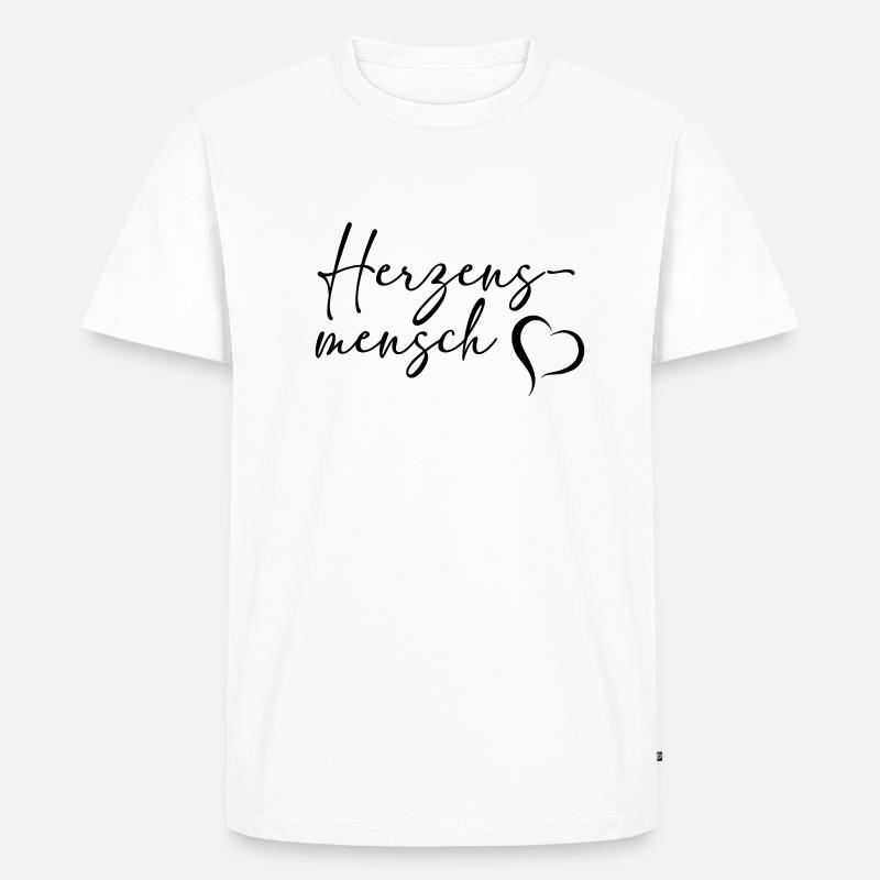 Herzensmensch by csDesign - Männer Premium Bio T-Shirt - Weiß