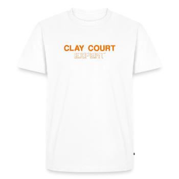 Chemise de tennis Clay Court Expert - T-shirt Premium bio Homme - blanc - Devant - Nico (187cm)