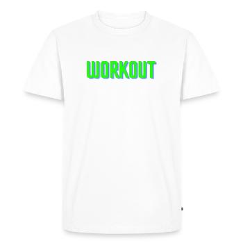 Citation d’entraînement Minimaliste - T-shirt Premium bio Homme - blanc - Devant - Nico (187cm)