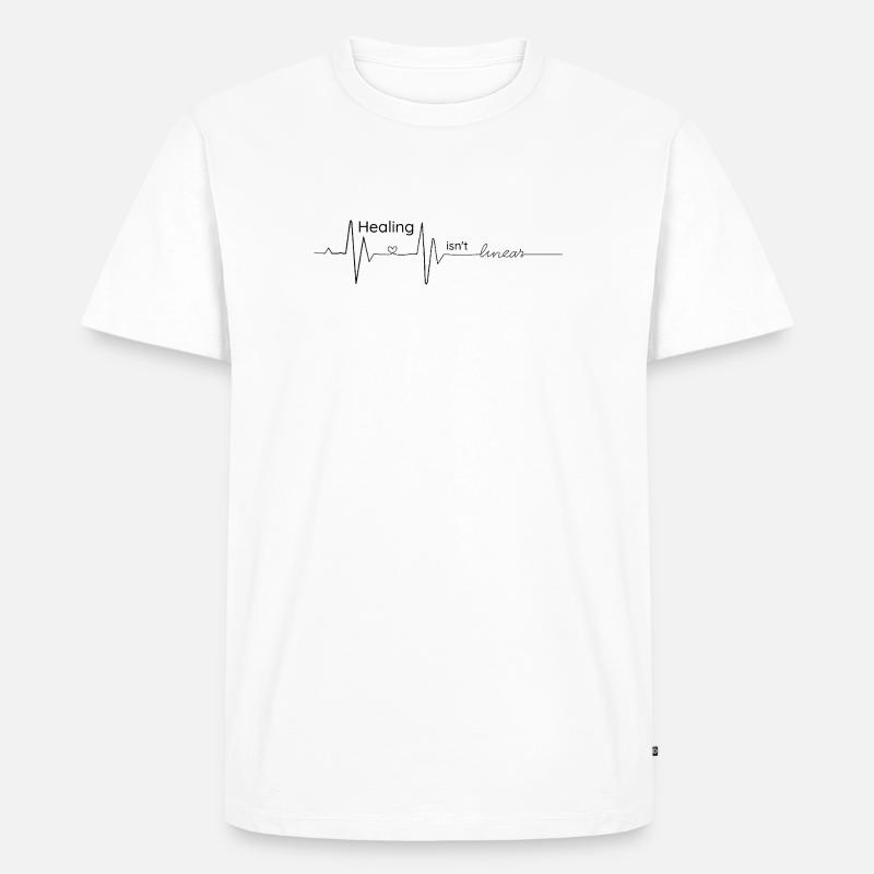 Die Heilung ist nicht linear – Kardiogramm - Männer Premium Bio T-Shirt - Weiß