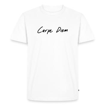 carpe diem - T-shirt Premium bio Homme - blanc - Devant - Nico (187cm)