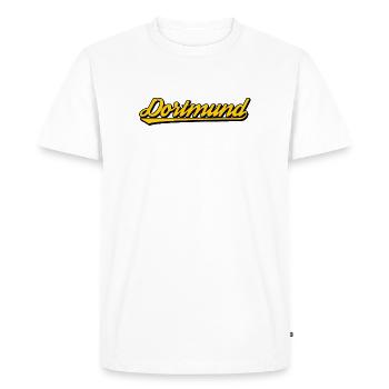 Dortmund Lettering Yellow Black - Men's Premium Organic T-Shirt - white - Front - Nico (187cm)