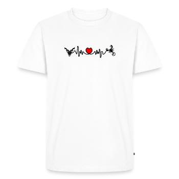 Fréquence cardiaque cardio Capricorne Scorpion - T-shirt Premium bio Homme - blanc - Devant - Nico (187cm)