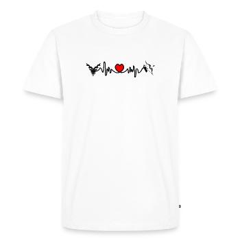 Fréquence cardiaque cardio Capricorne Sagittaire - T-shirt Premium bio Homme - blanc - Devant - Nico (187cm)