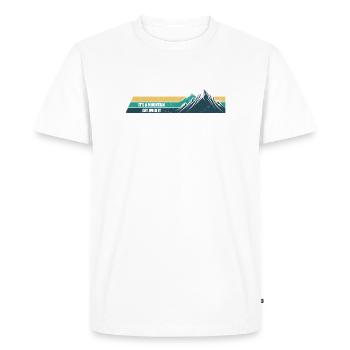 Sommet de la montagne Surmontez-le - T-shirt Premium bio Homme - blanc - Devant - Nico (187cm)