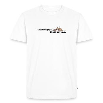 La caféine dit d’aller paresseux dit non – Vintage Comic Art - T-shirt Premium bio Homme - blanc - Devant - Nico (187cm)