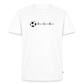 Soccer Soccer Soccer Soccer ECG Battement de cœur - T-shirt Premium bio Homme - blanc - Devant - Nico (187cm)