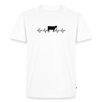 Battement de cœur ECG de vache d’élevage - T-shirt Premium bio Homme - blanc - Devant - Nico (187cm)