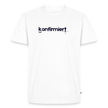 Confirmation 2026 – Chemise moderne Gift I - T-shirt Premium bio Homme - blanc - Devant - Nico (187cm)