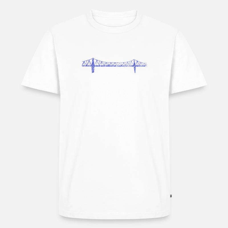 Rendsburger Hochbrücke – Urban Scribble Art Design - Männer Premium Bio T-Shirt - Weiß