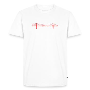 Rendsburg High Bridge Sketch – Wa Railway Bridge - Men's Premium Organic T-Shirt - white - Front - Nico (187cm)