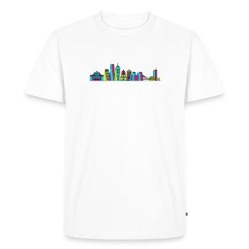 Hanoi City Skyline One Pillar Pagoda Art - Men's Premium Organic T-Shirt - white - Front - Nico (187cm)