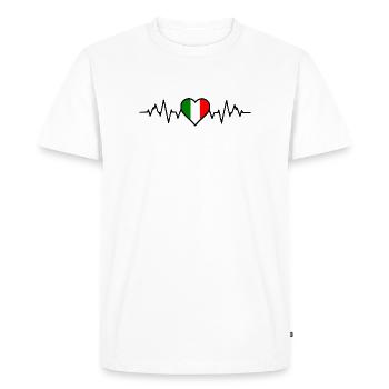Battement de cœur en Italie - T-shirt Premium bio Homme - blanc - Devant - Nico (187cm)