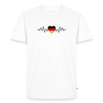 Battement de cœur en Allemagne - T-shirt Premium bio Homme - blanc - Devant - Nico (187cm)