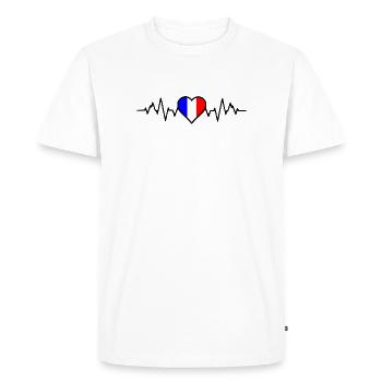 France Heartbeat - T-shirt Premium bio Homme - blanc - Devant - Nico (187cm)