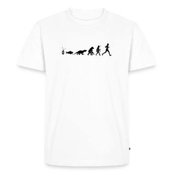 Coureur de jogging à motif d’évolution du coureur de marathon - T-shirt Premium bio Homme - blanc - Devant - Nico (187cm)