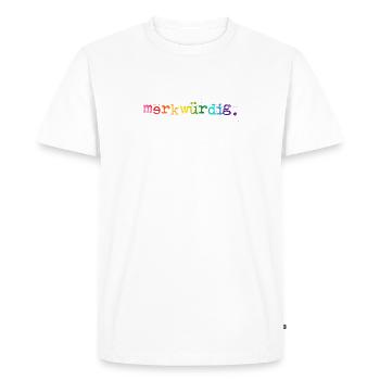 étrange. Rainbow - T-shirt Premium bio Homme - blanc - Devant - Nico (187cm)