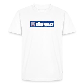 Nez de navet | Conception de déclaration amusante - T-shirt Premium bio Homme - blanc - Devant - Nico (187cm)