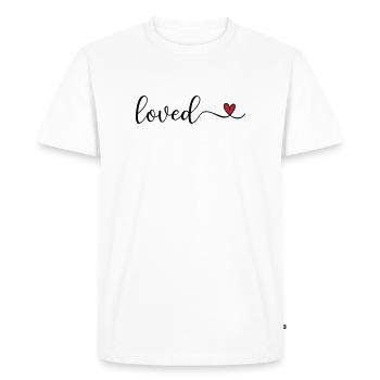 aimé - T-shirt Premium bio Homme - blanc - Devant - Nico (187cm)