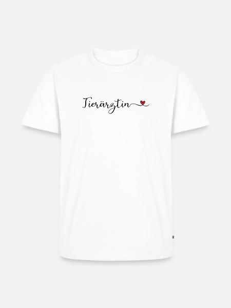 Tierärztin mit Herz - Männer Premium Bio T-Shirt - Weiß