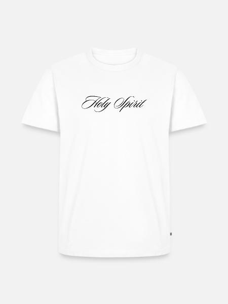 Esprit Saint, Esprit Cursive, Calligraphie - T-shirt Premium bio Homme - blanc